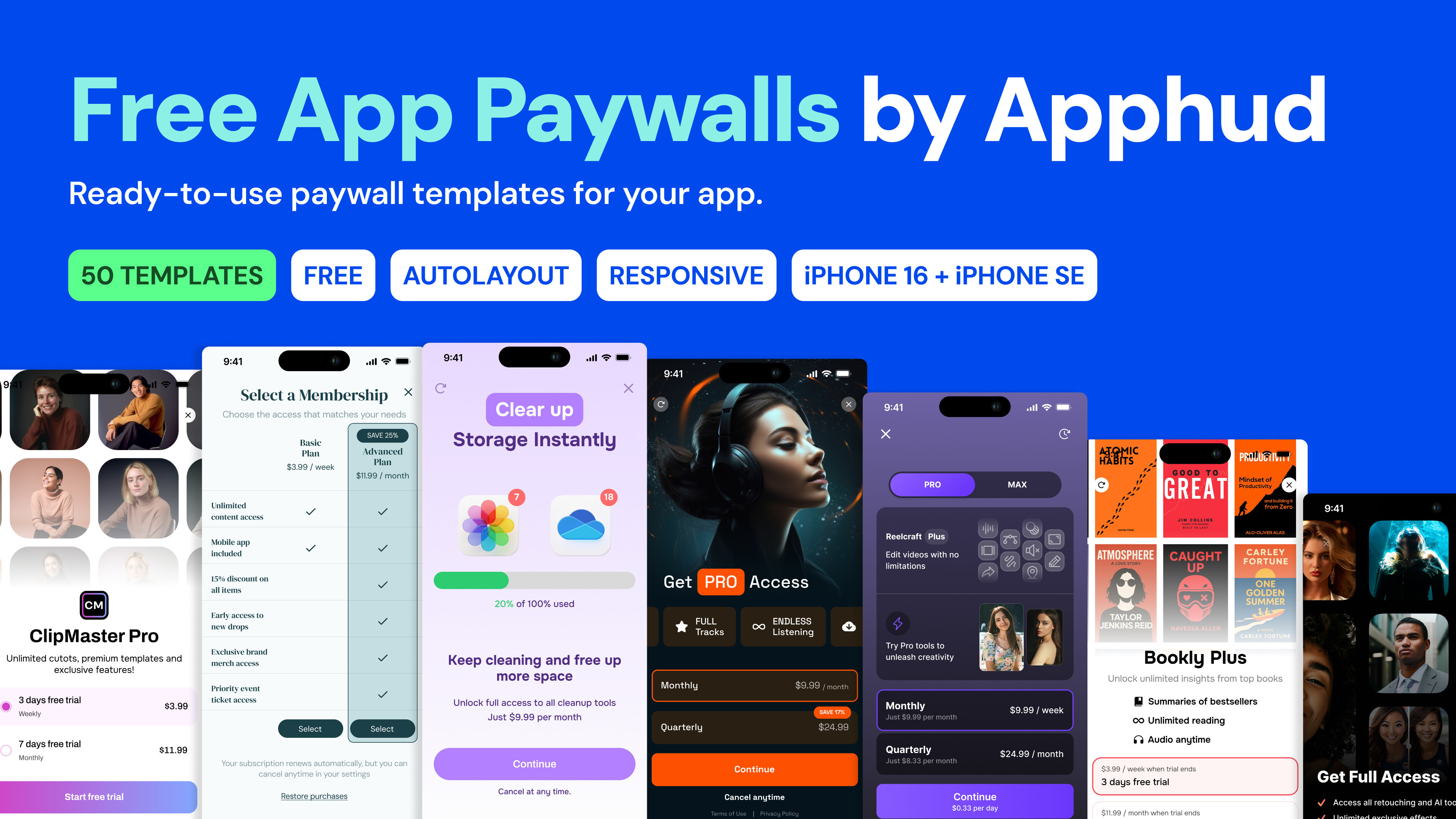 Free Paywall Templates from Apphud