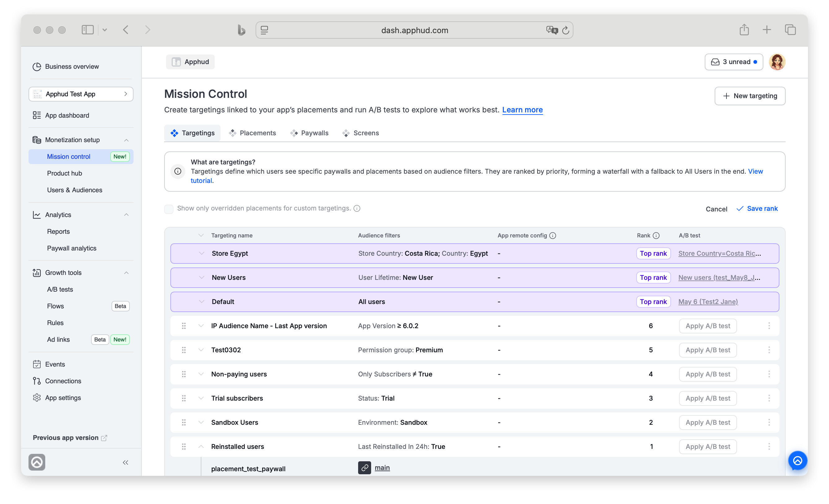 Audience monetization schemas at Apphud